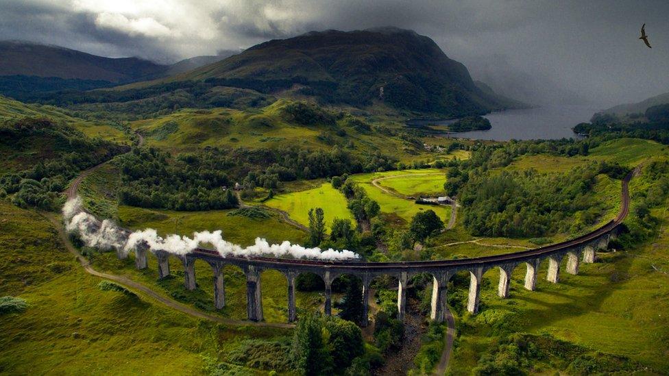 The Glenfinnan Viaduct along the West Highland Line