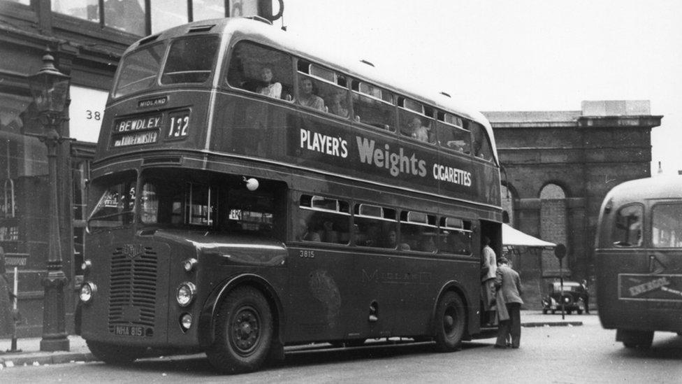 One of the first Midland Red buses with powered doors, which took to the streets of Birmingham in 1951