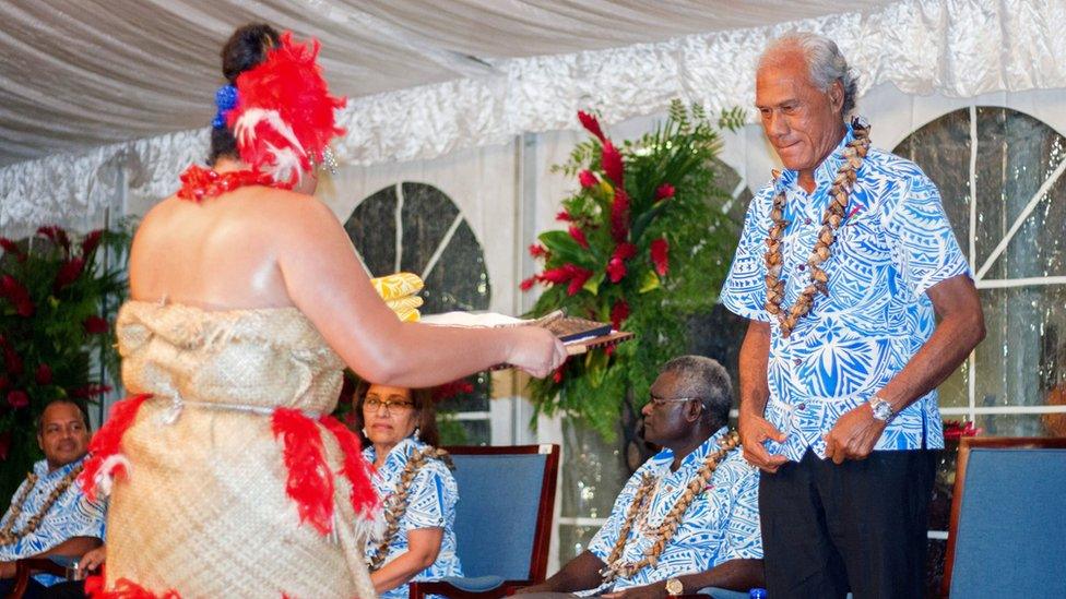 Akilisi Pohiva attends opening of 48th Pacific Islands Forum