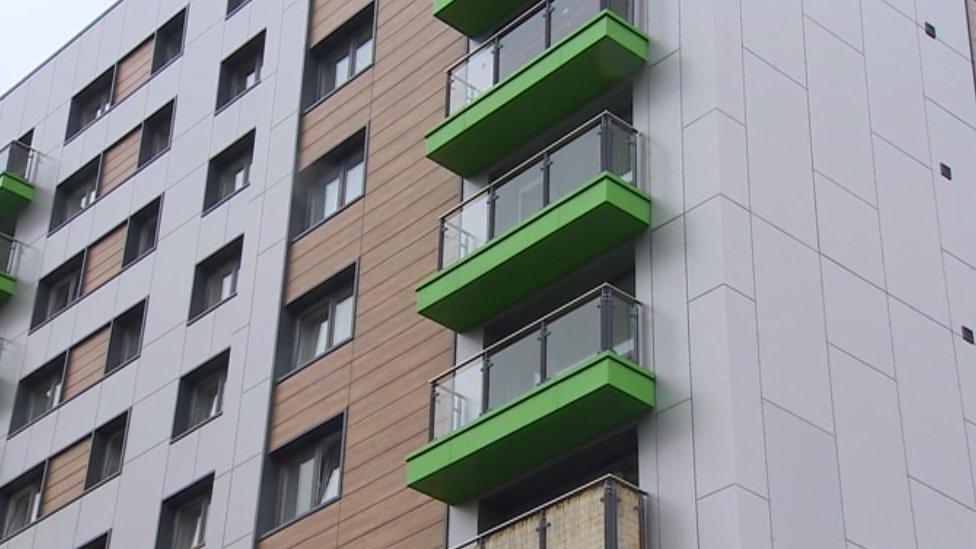 Cladding on Swansea block of flats