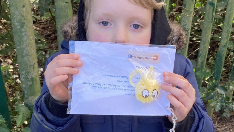 Jack, six, with his worry pet