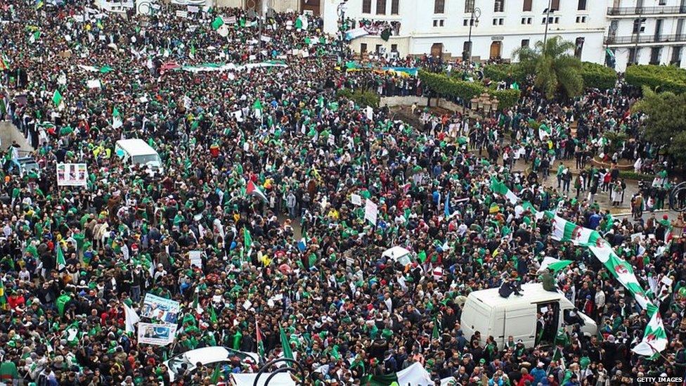 Birds-eye view of protests