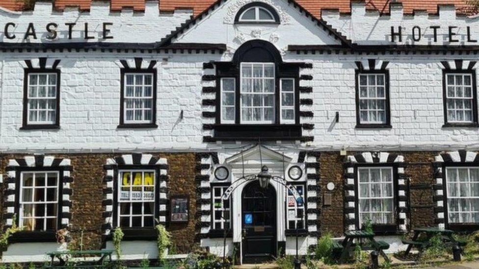 A closed down Castle Hotel, in Downham Market