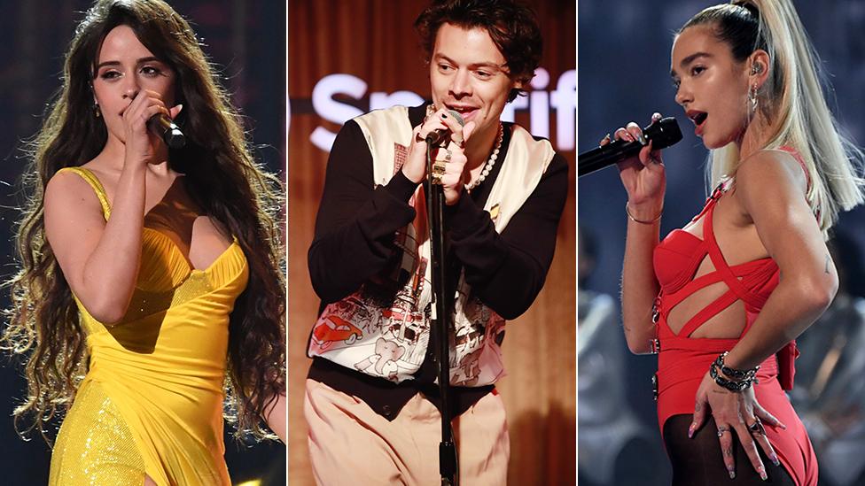 Camila Cabello, Harry Styles, Dua Lipa