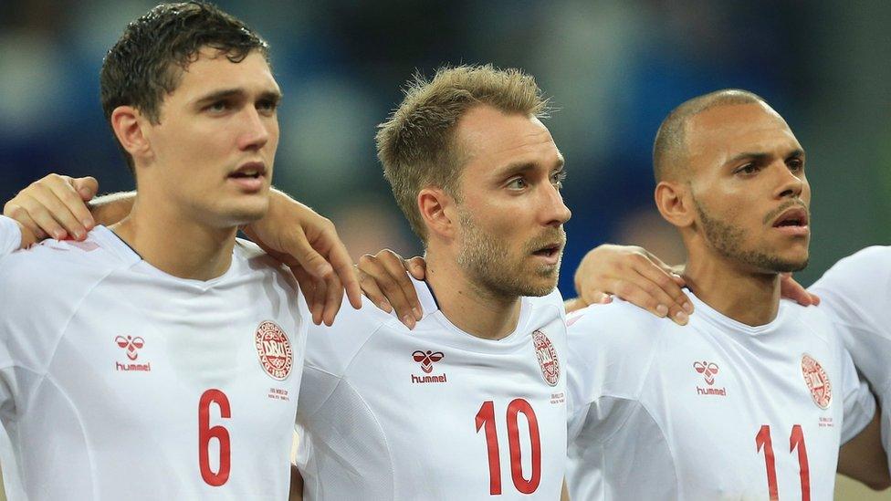 Andreas Christensen, Christian Eriksen a Martin Braithwaite