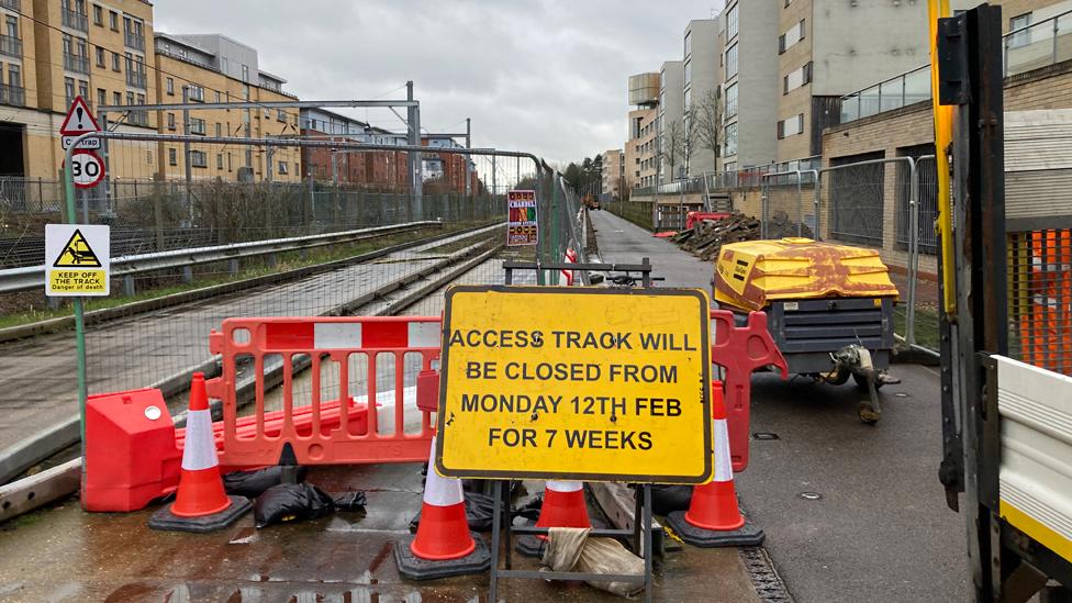 Construction work on Cambridgeshire busway