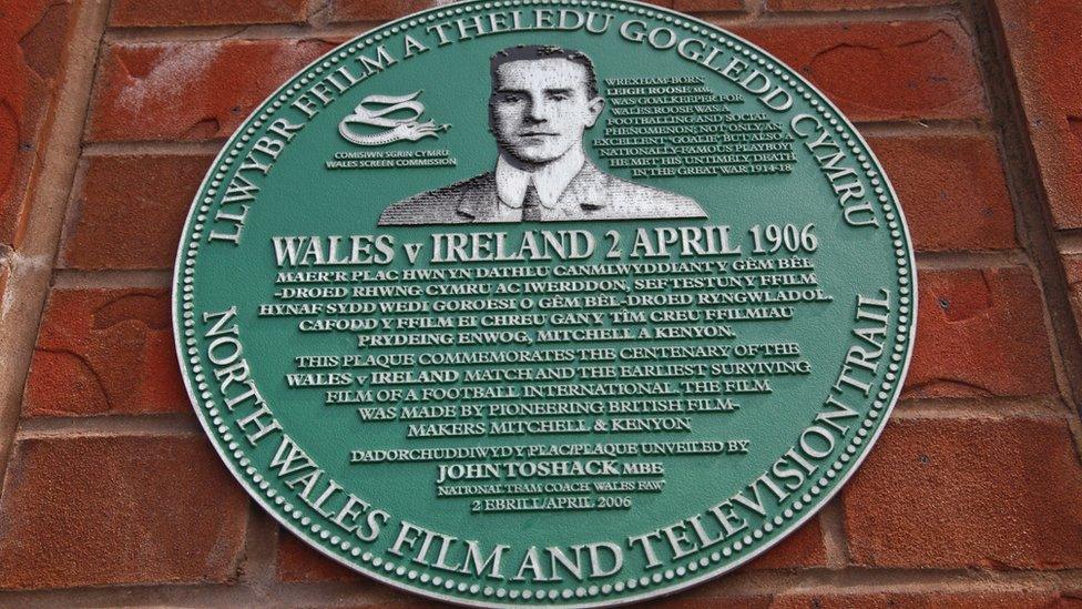 Commemorative plaque at Wrexham's Racecourse