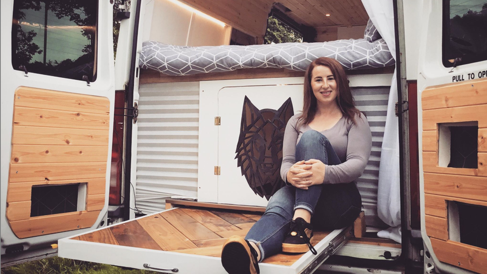 Jennifer McKenchie in her converted van