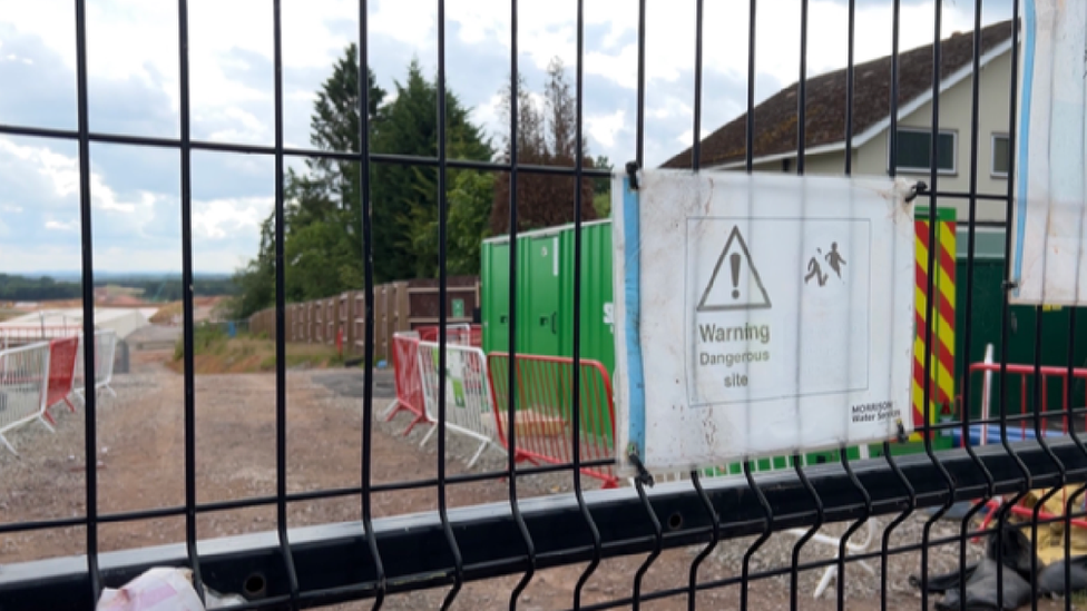 Fence at construction site