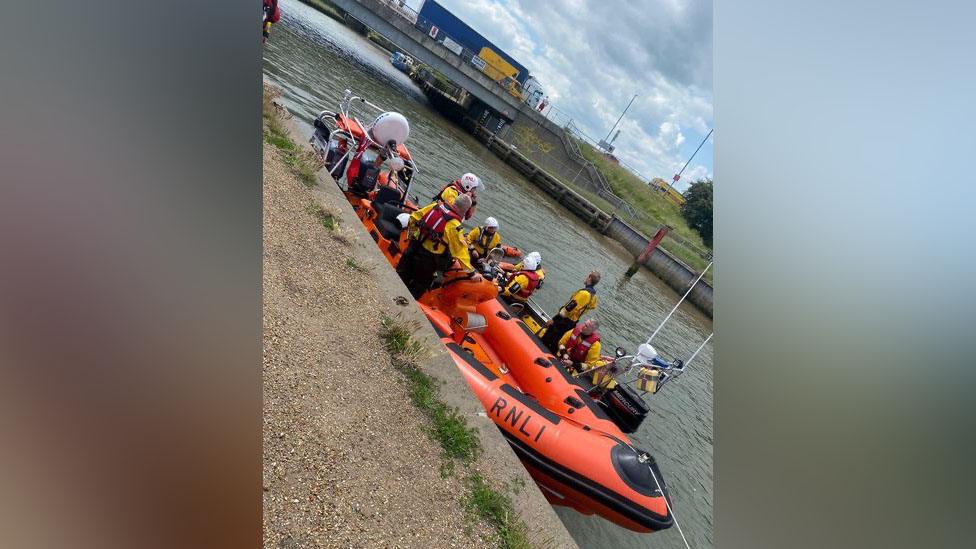 Rescue teams heading out to rescue the stranded vessel