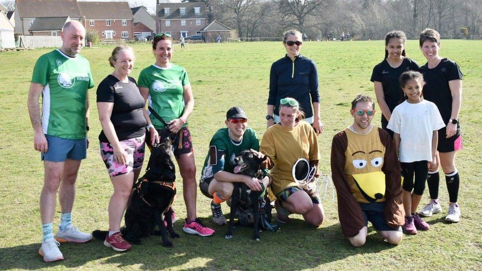 Kevin Ward with other runners at the Kesgrave Parkrun