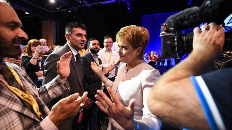 nicola sturgeon greeting supporters