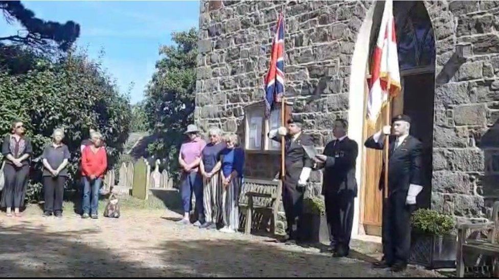 A photo of the procession in Sark