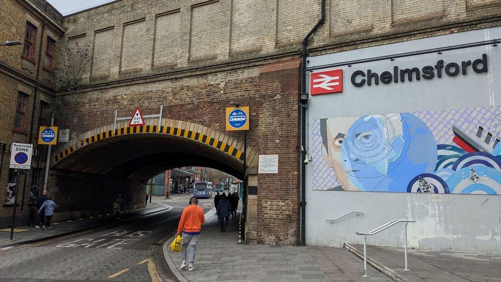 The Chelmsford railway station bus gate in Duke Street