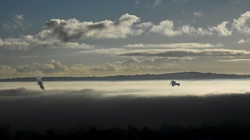 A misty morning over Belfast