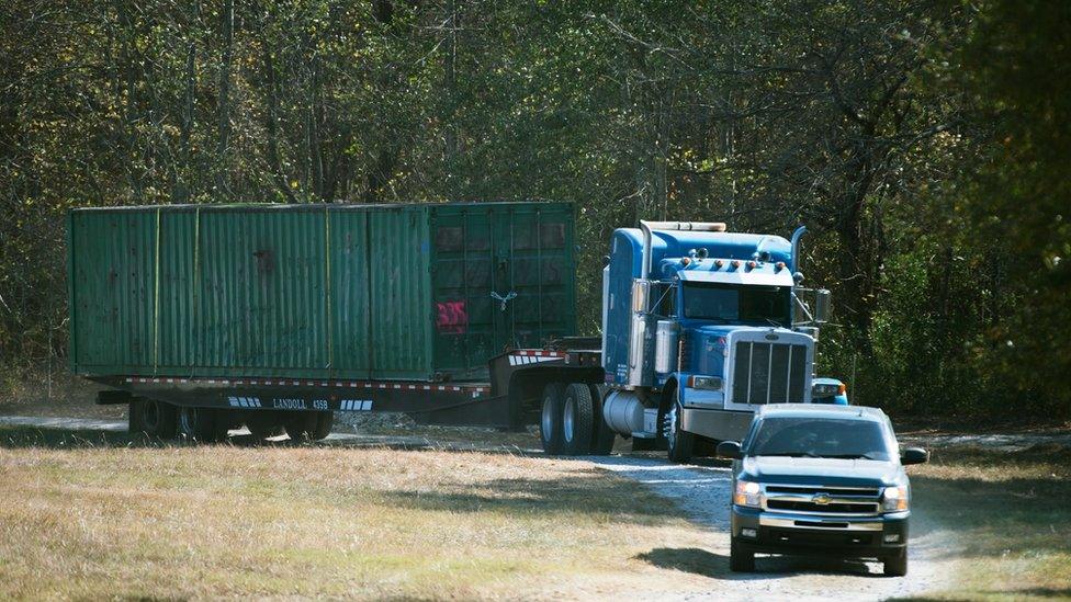 shipping container removed