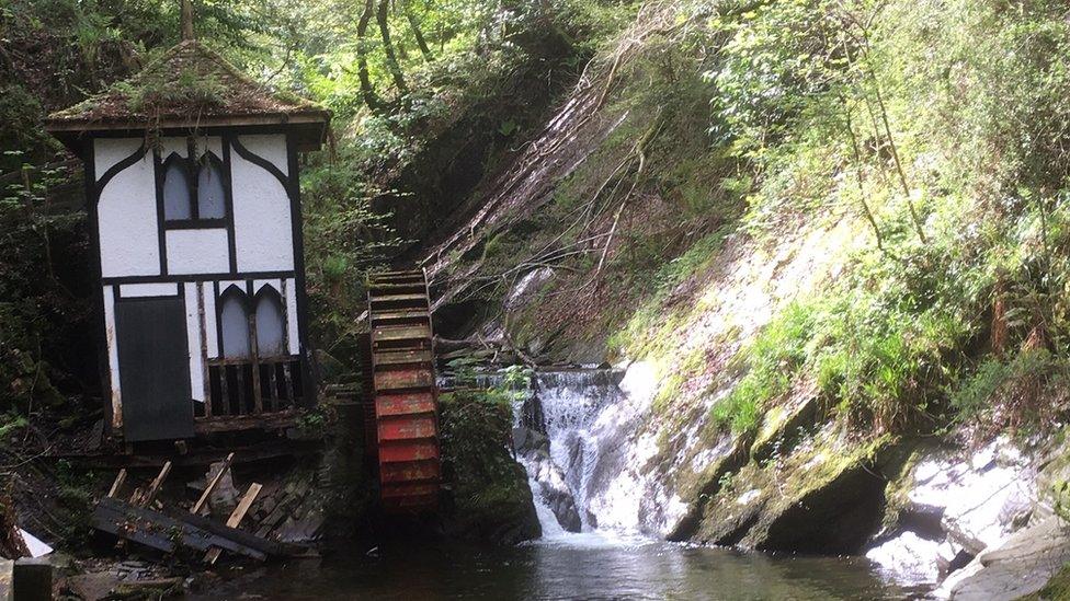 Groudle Glen waterwheel and wheelhouse