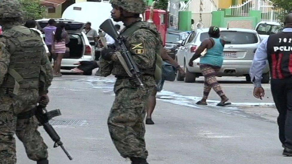 Troops on the streets in Jamaica