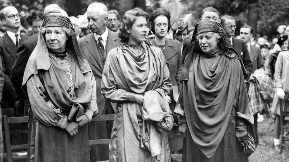 Princess Elizabeth in a robe of green at the National Eisteddfod of Wales, Mountain Ash, Glamorgan, 6th August 1946.