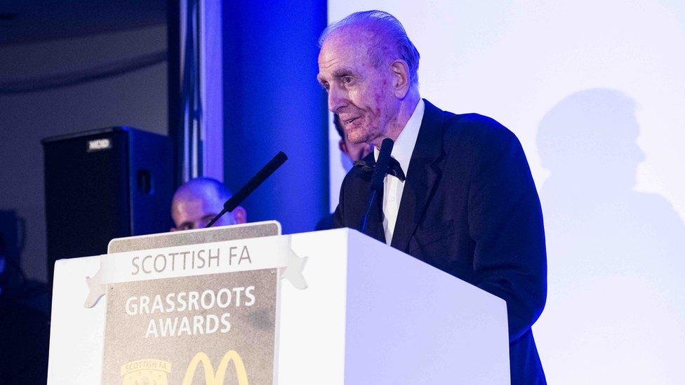 Larry Barilli was highlighted as "a shining example" of the impact volunteers have on Scottish football.