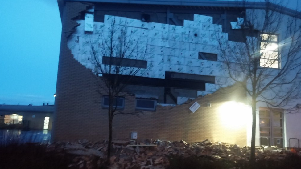 Damage at Oxgangs Primary School