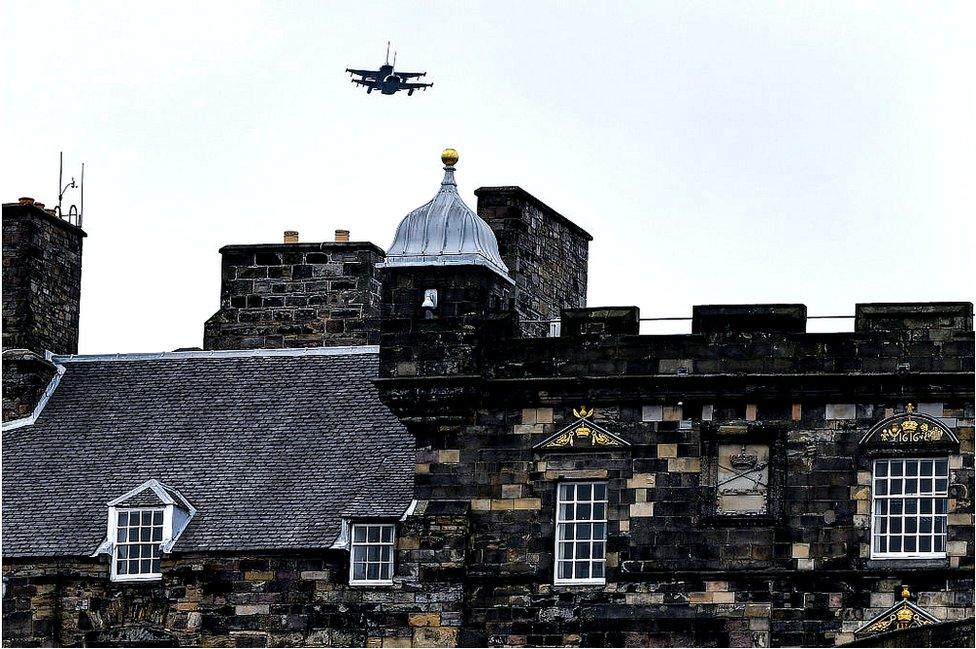 RAF Typhoons flew over Edinburgh Castle