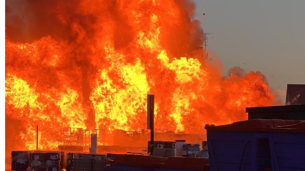 The fire at Cannock Industrial Centre