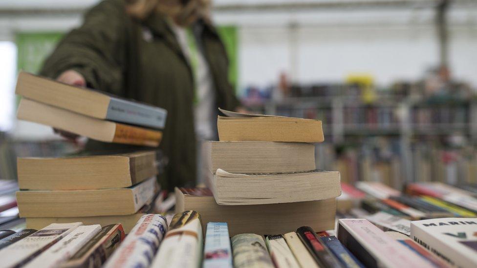 Second-hand books at Hay Book Festival