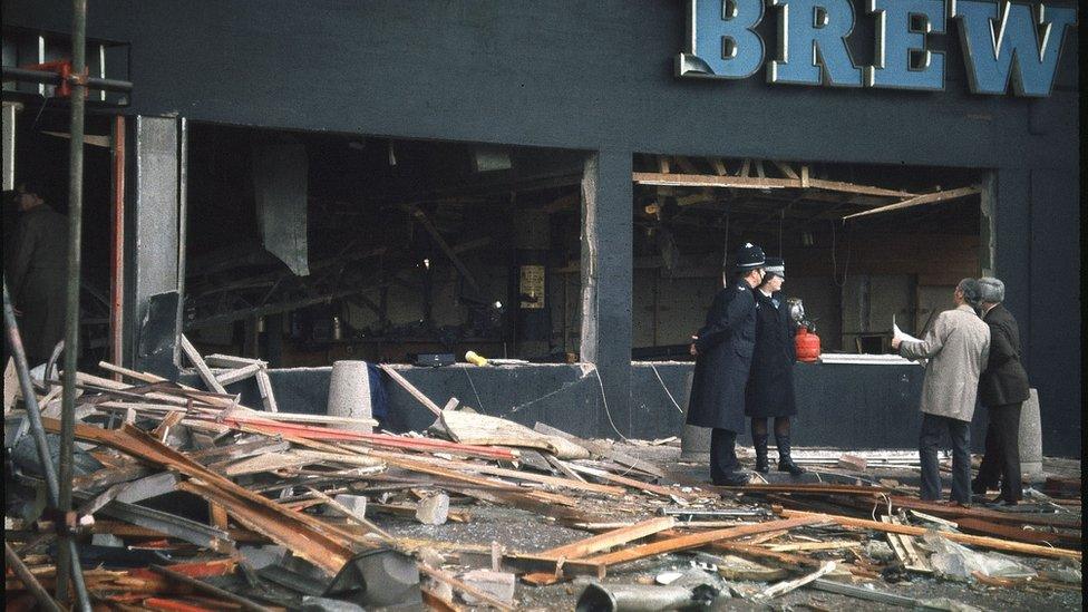 The Mulberry Bush pub after the bombing