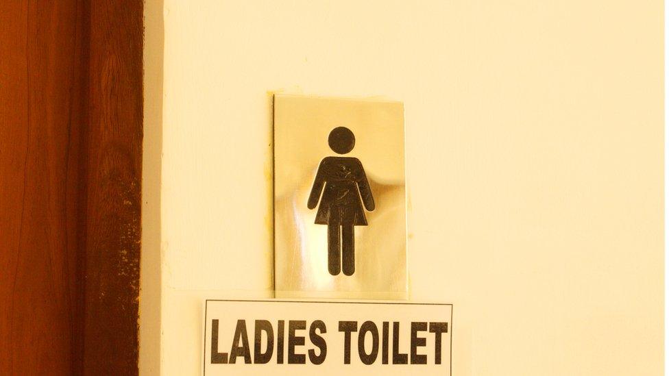 Ladies toilet sign