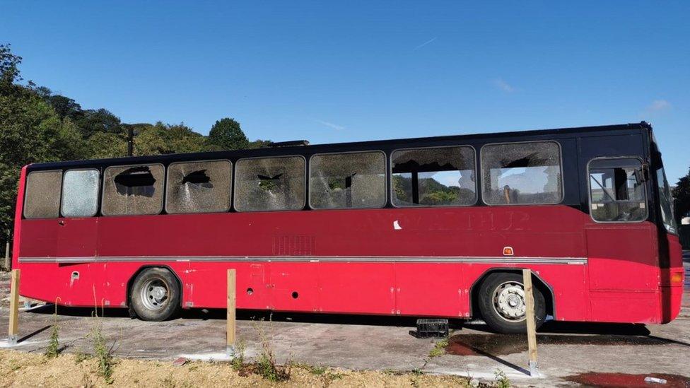 Vandalised bus