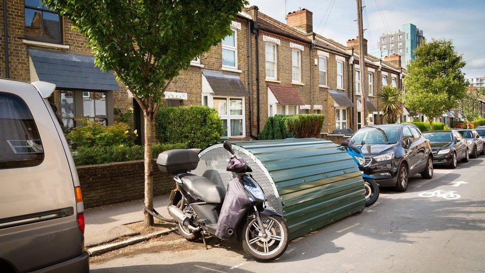 Bike hangar on street