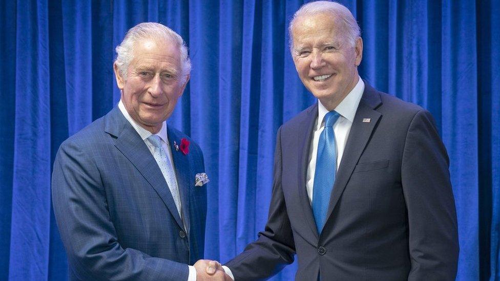 King Charles meets with Joe Biden during the Cop26 summit