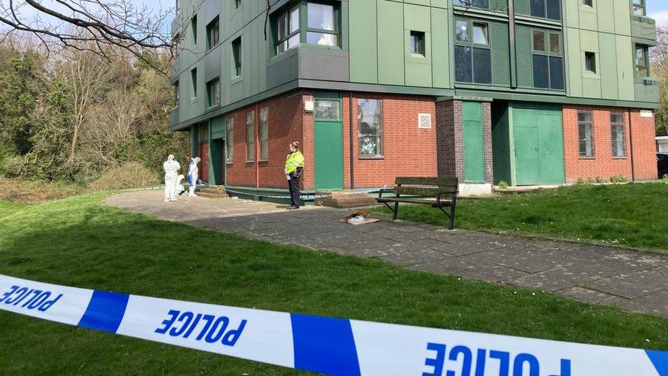 The scene of the shooting on Callow Drive, Sheffield