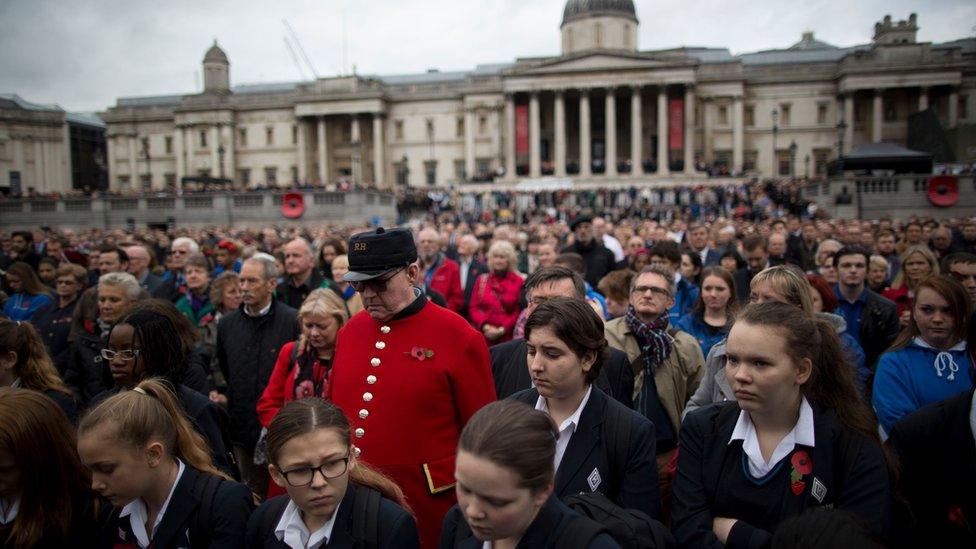 Crowds at Trafalgar Square