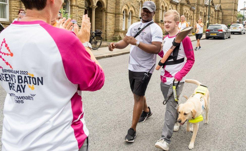 Louis Moorhouse takes part in The Queen's Baton Relay as it visits Bradford