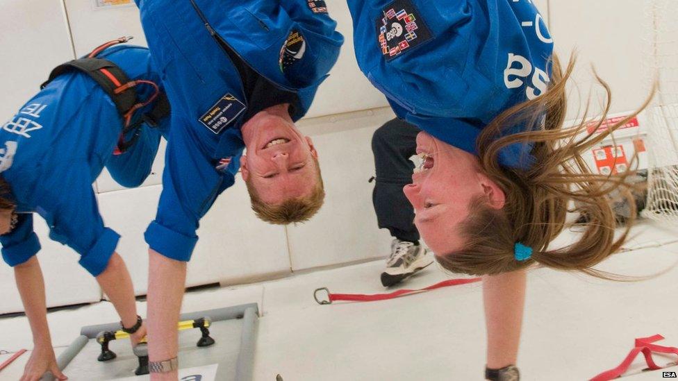 Tim Peake on a flight to test weightlessness