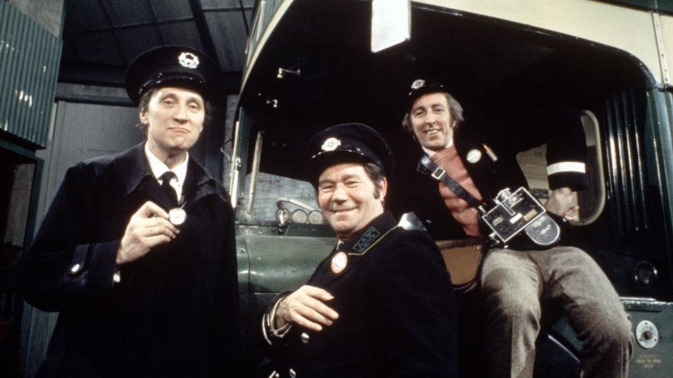 Stephen Lewis, Reg Varney and Bob Grant in On the Buses