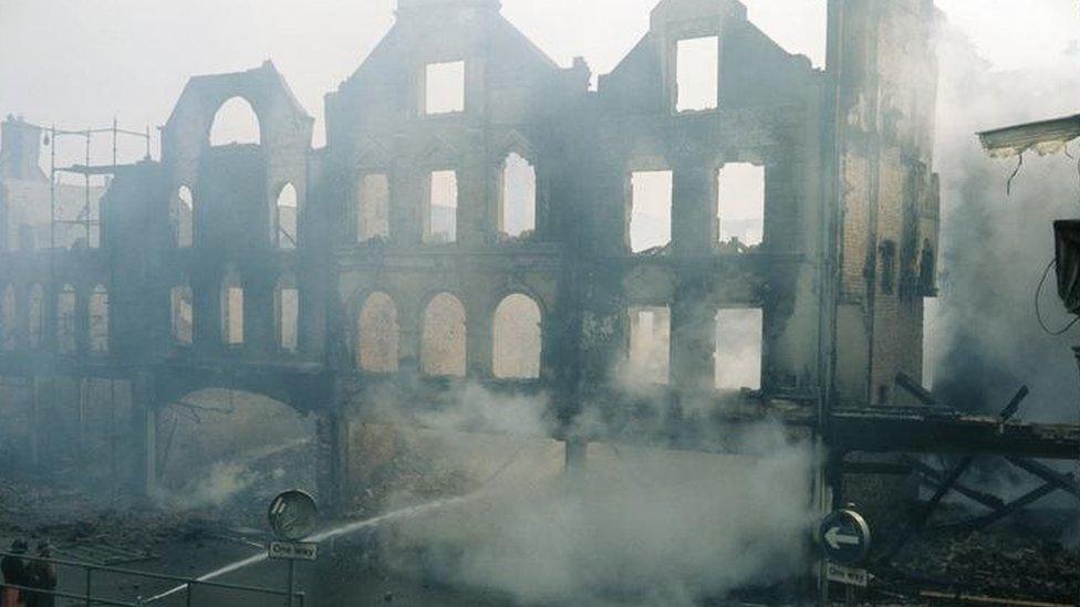 The aftermath of a bomb in Armagh