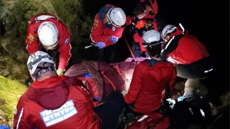 Mountain rescue on North Ridgeof Tryfan