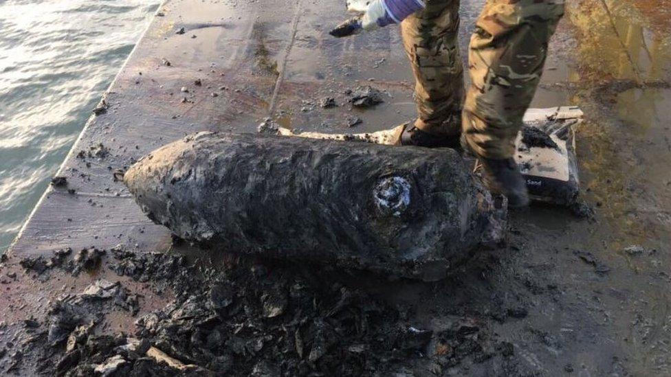 Bomb dredged up in Portsmouth