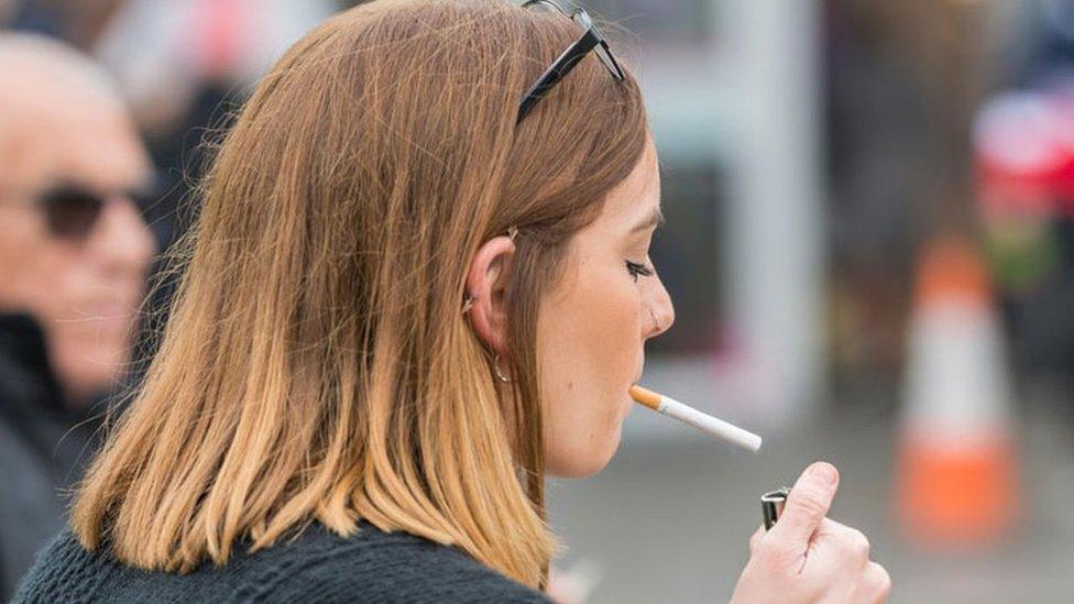 Young woman smoking