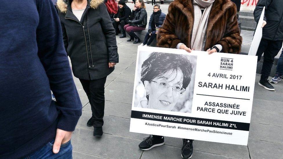 Symbolic march in memory of Sarah Halimi after her murderer was declared irresponsible for her killing, in January 2019 in Paris, France