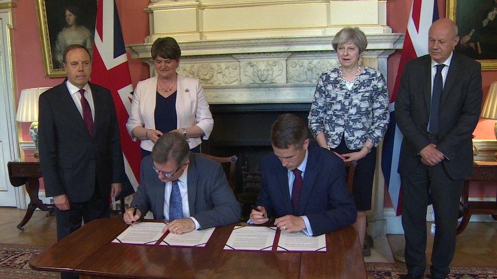 The Conservatives and DUP sign deal in Downing Street