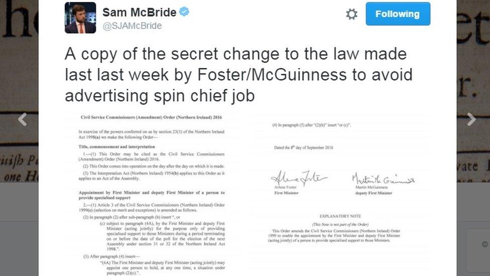 Sam McBride tweet