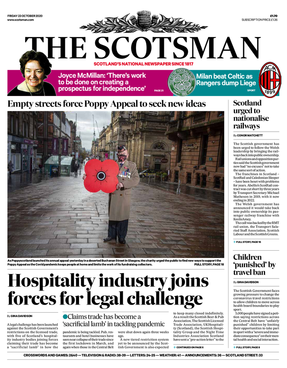 Scotsman front page