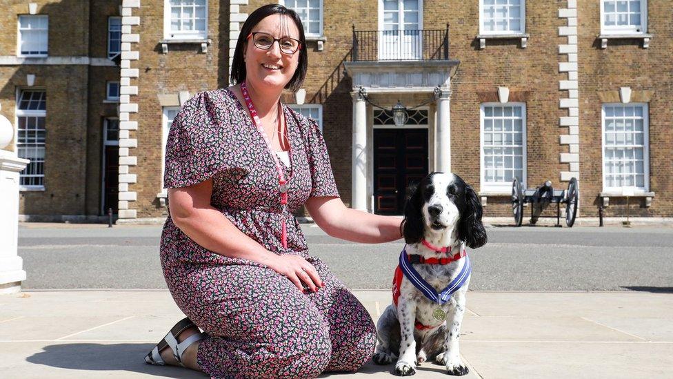 Michelle Sutherland and Clive the cocker spaniel