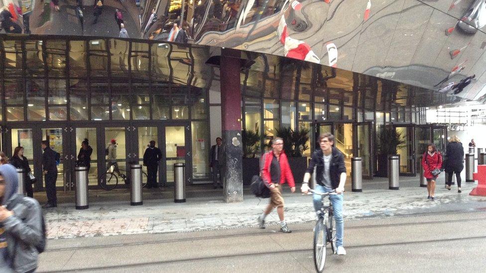 Stephenson Street, outside the station