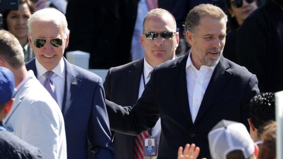 Hunter Biden (right) at a White House event in early April