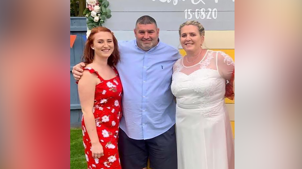 Paul Carter, 41, his wife Lisa, 49, and her 25-year-old daughter, Jade